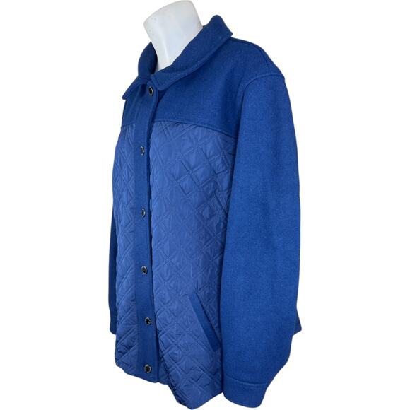 Isaac Mizrahi Live! Estate Mixed Media Quilted Barn Jacket Dark Navy X-Large - Picture 4 of 16